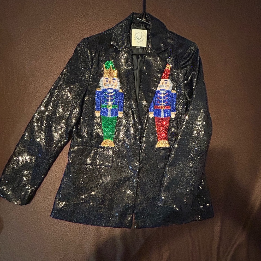 Fantastic Fawn Black and Red Nutcracker Blazer